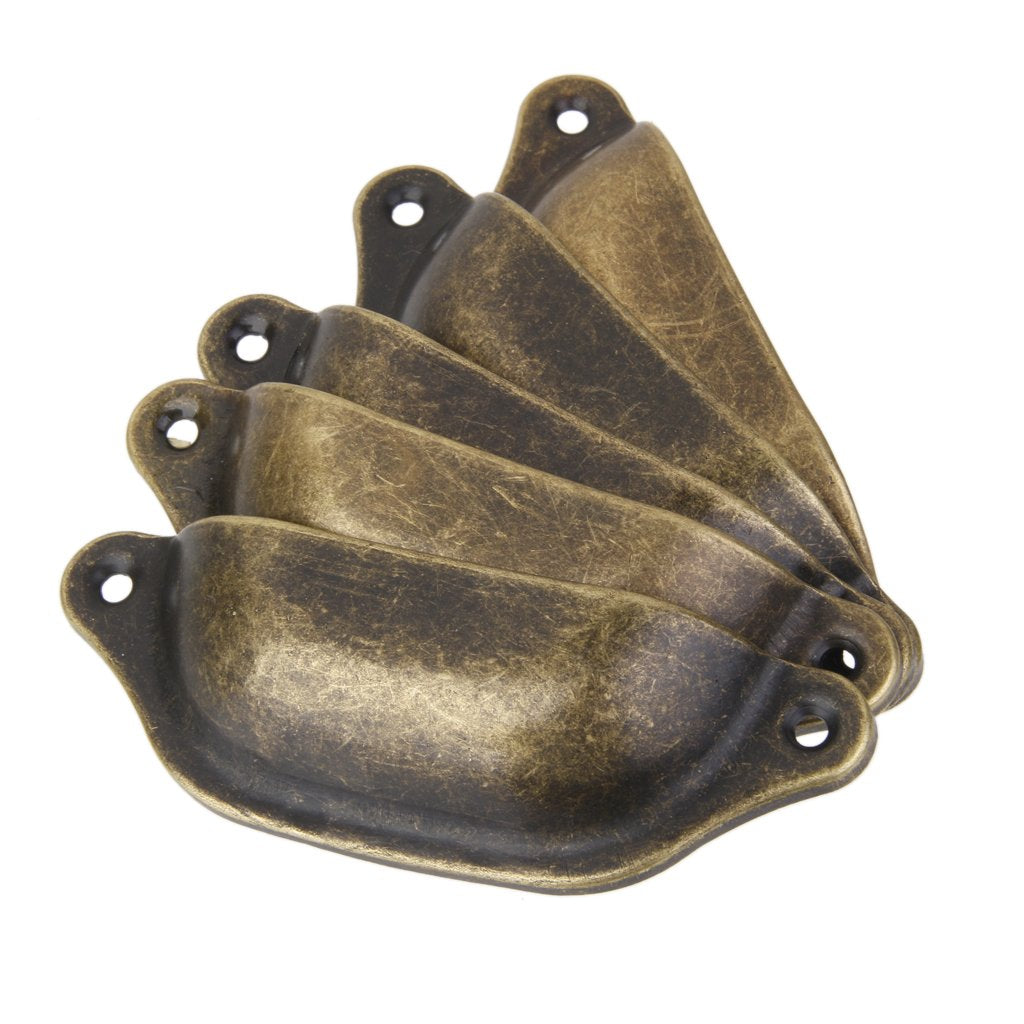 Supvox Imported 10Pcs Antique Brass Door Cabinet Knob Wardrobe Drawer Shell Pull Handle