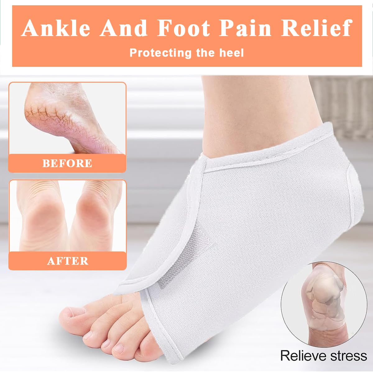 HANNEA 2Pcs Castor Oil Pack Wrap for Ankle, Reusable Castor Oil Pack Wrap for Feet Castor Oil Compress for Women & Men Ankle Support Plantar Fasciitis Relief