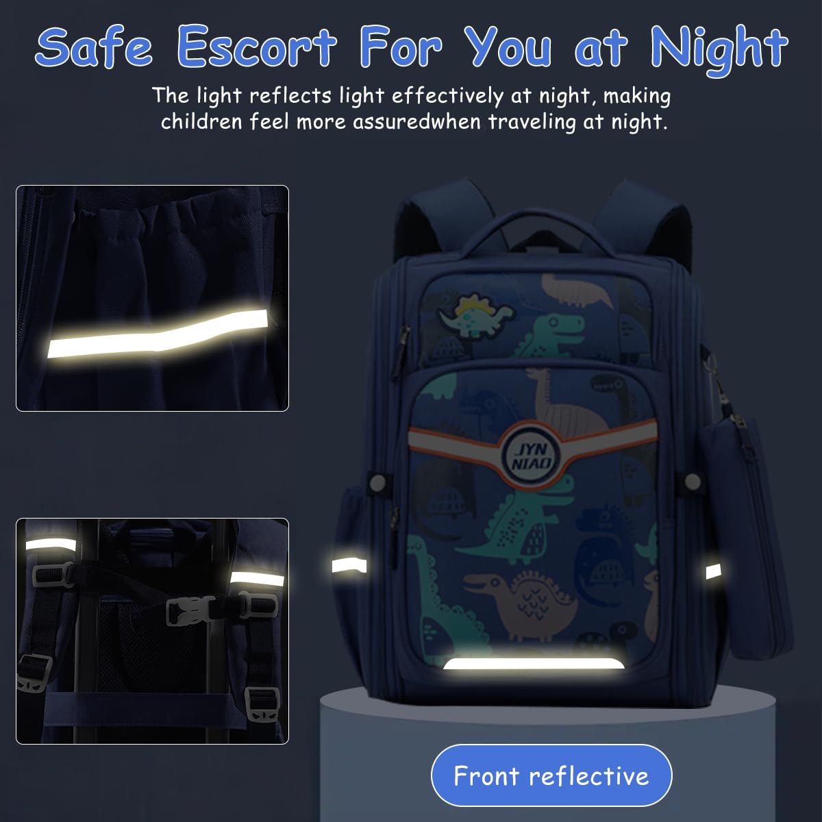 PALAY School Backpack for Boy Backpack on Wheel SchoolBoy 6-12 Years Old Waterproof Cartoon Print Boys Backpack with Detachable Wheel Stand Lightweight Travel Backpack for Kids