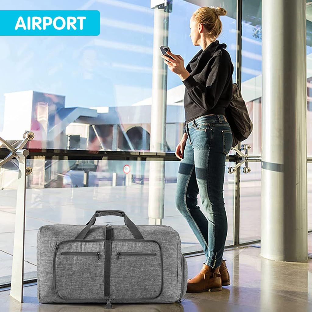 PALAY Foldable Travel Bag Large Comius Sharp 65L Lightweight Sports Bag with Shoe Compartment, Travel Duffle Bag Sports Bag