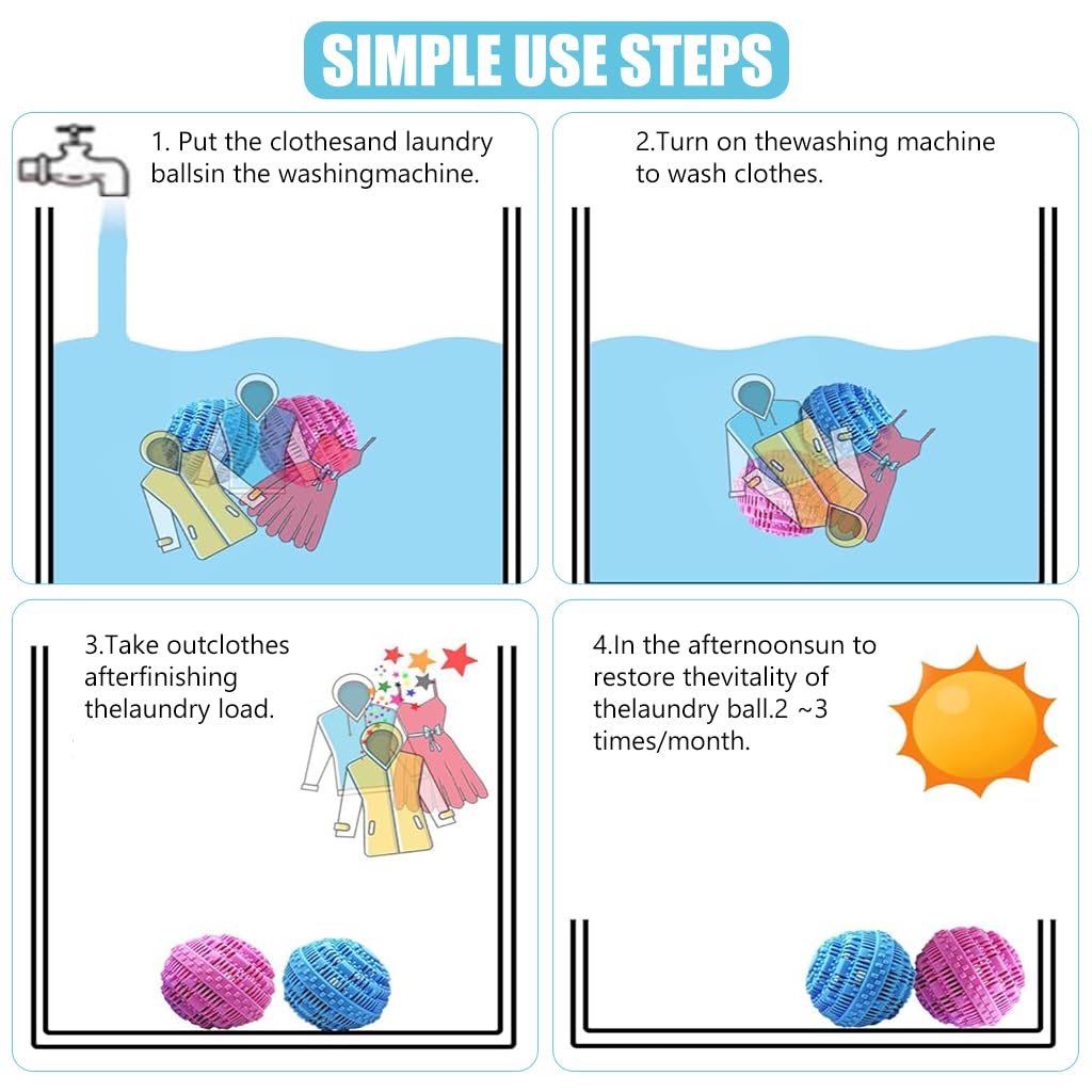 HASTHIP 2Pcs Laundry Ball Fragrance Laundry Egg Large 4.3 inches TPR Washing Ball Remove Dirty Prevent Tangle Reuseable Washing Ball for Sheet, Clothes
