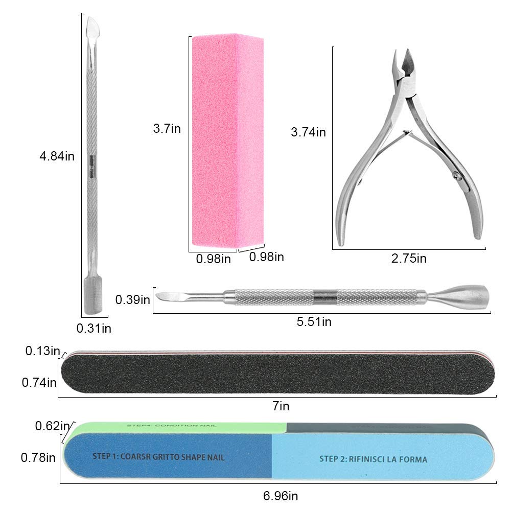 MAYCREATE 10PCS Nail Files, Professional Nail File Set, Curved Fingernail files, 100/180 grit Double-Sided Emery Board Manicure Tools for Home and Salon Use (Blue)