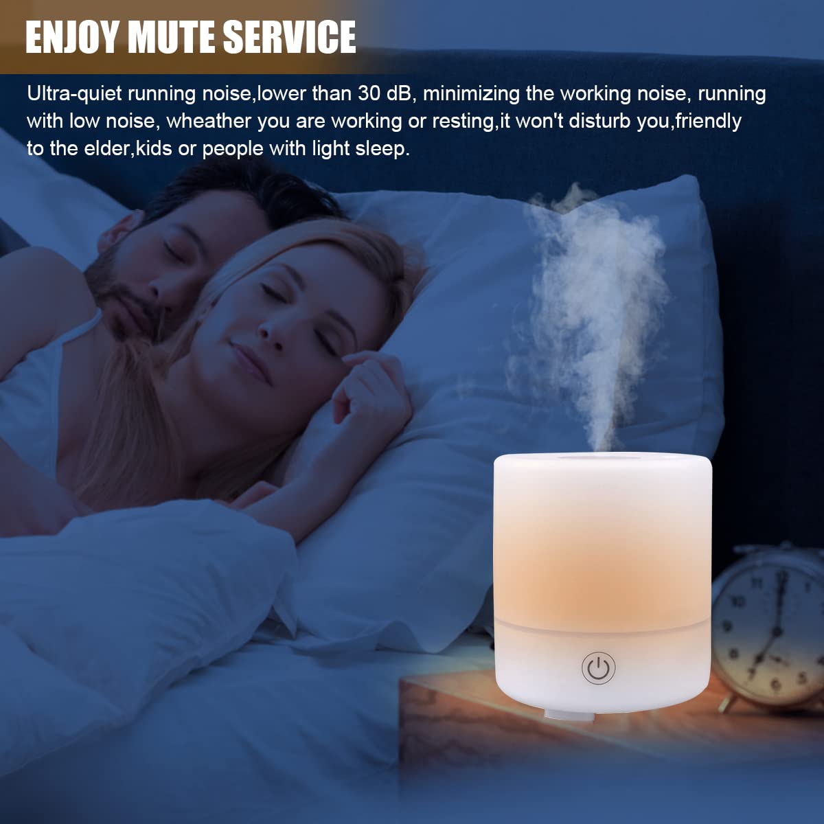Verilux Air Humidifier for Bedroom 150ML 7 LED Light Essential Oil Permitted Humidifier for Room Moisture 26dB Ultrasonic Cool Mist Car Desktop Humidifier Office Auto Shut-Off