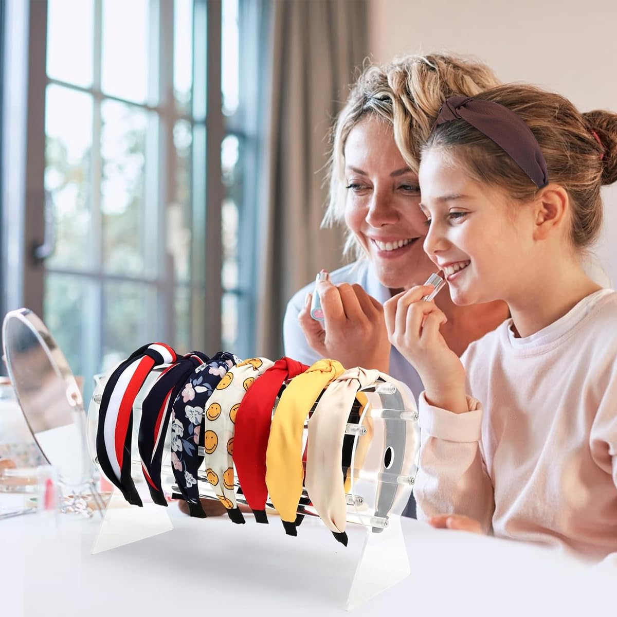 MAYCREATE Acrylic Headband Holder, Headband Display Stand, Clear Jewelry Organizer, Storage Rack for Jewelry Hair Clasp Bangles, Teen Girl Women Gifts