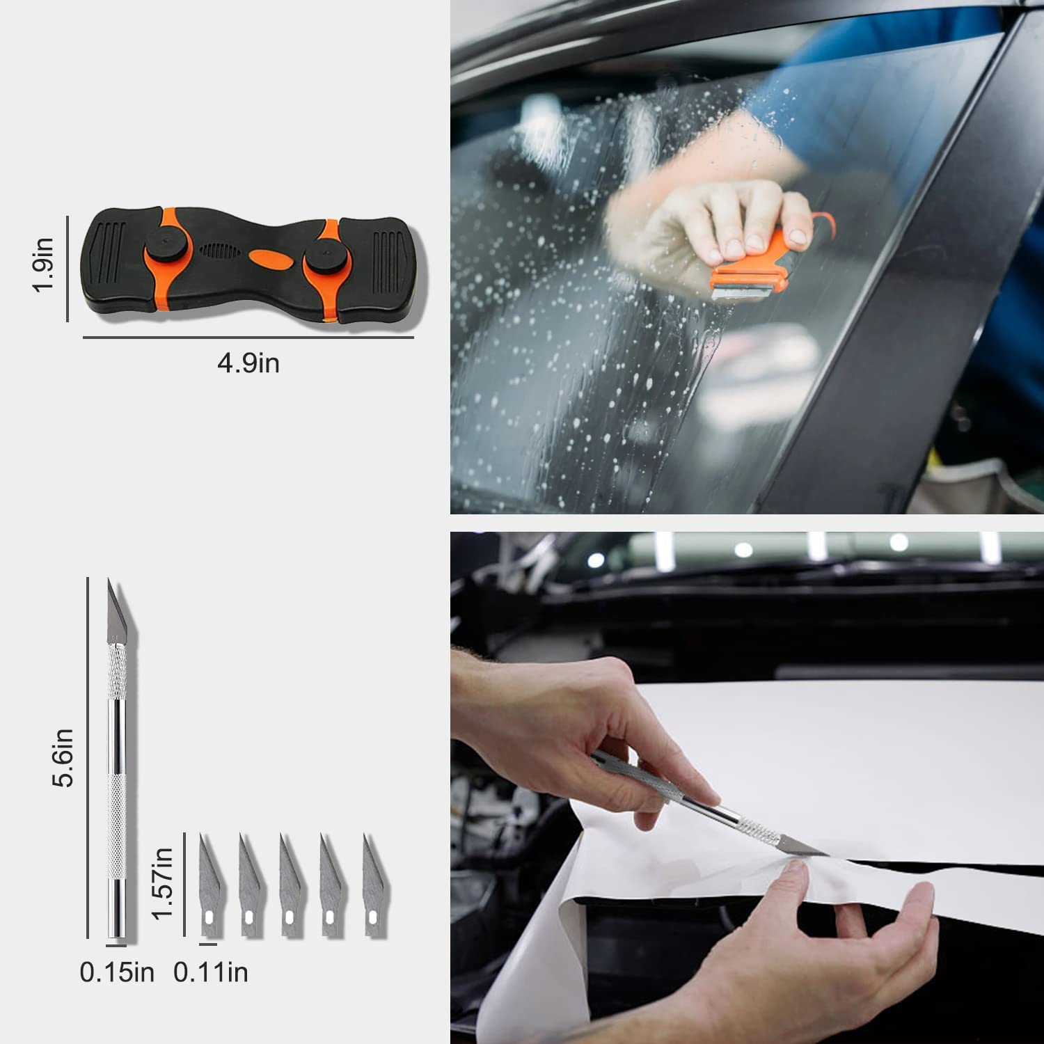 Serplex 14PCS Car Window Tint Application Tool Kit, Car Tint Film for Window Car Paint Protective Film Application Tool Kit Auto Vinyl Wrap Installation Kit for Car, Squeegee Tool Utility Cutter Set for Vinyl