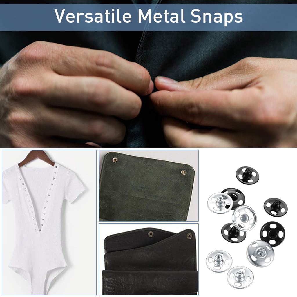 HASTHIP 50 Sets Stainless Steel Eye Sewing Hook Sewing Button Kits, 3 Styles Sewing Buttons Kits for Garment Closures, Skirts Closures, Shirt Closure, Pants Closure