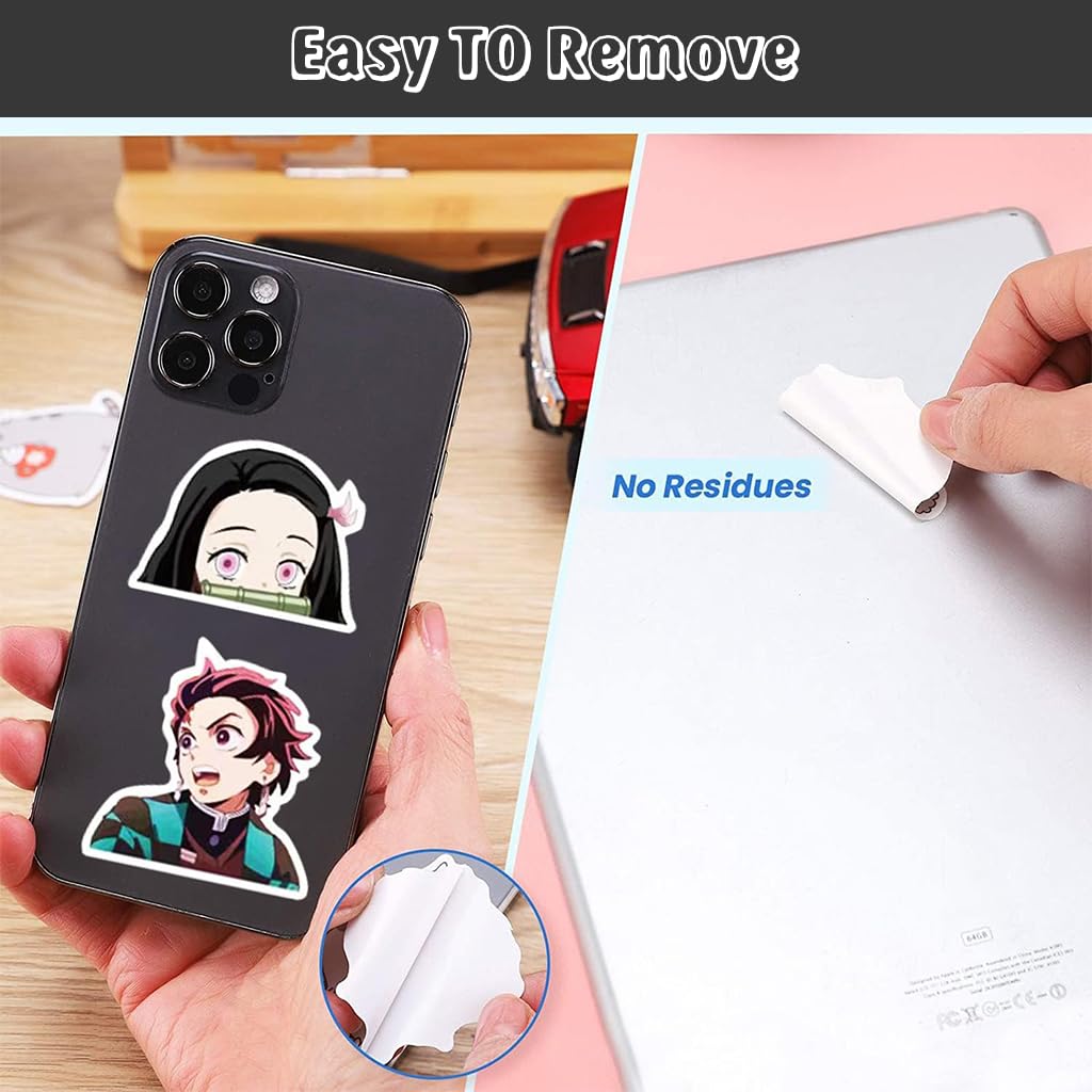 HASTHIP 100pcs Laptop Stickers Demon Slayer Sticker - Anime Cartoon Decal for Kids, Anime Demon Slayer Stickers for Teen Water Bottle, Waterproof Vinyl Decal for Laptop Phone Skateboard