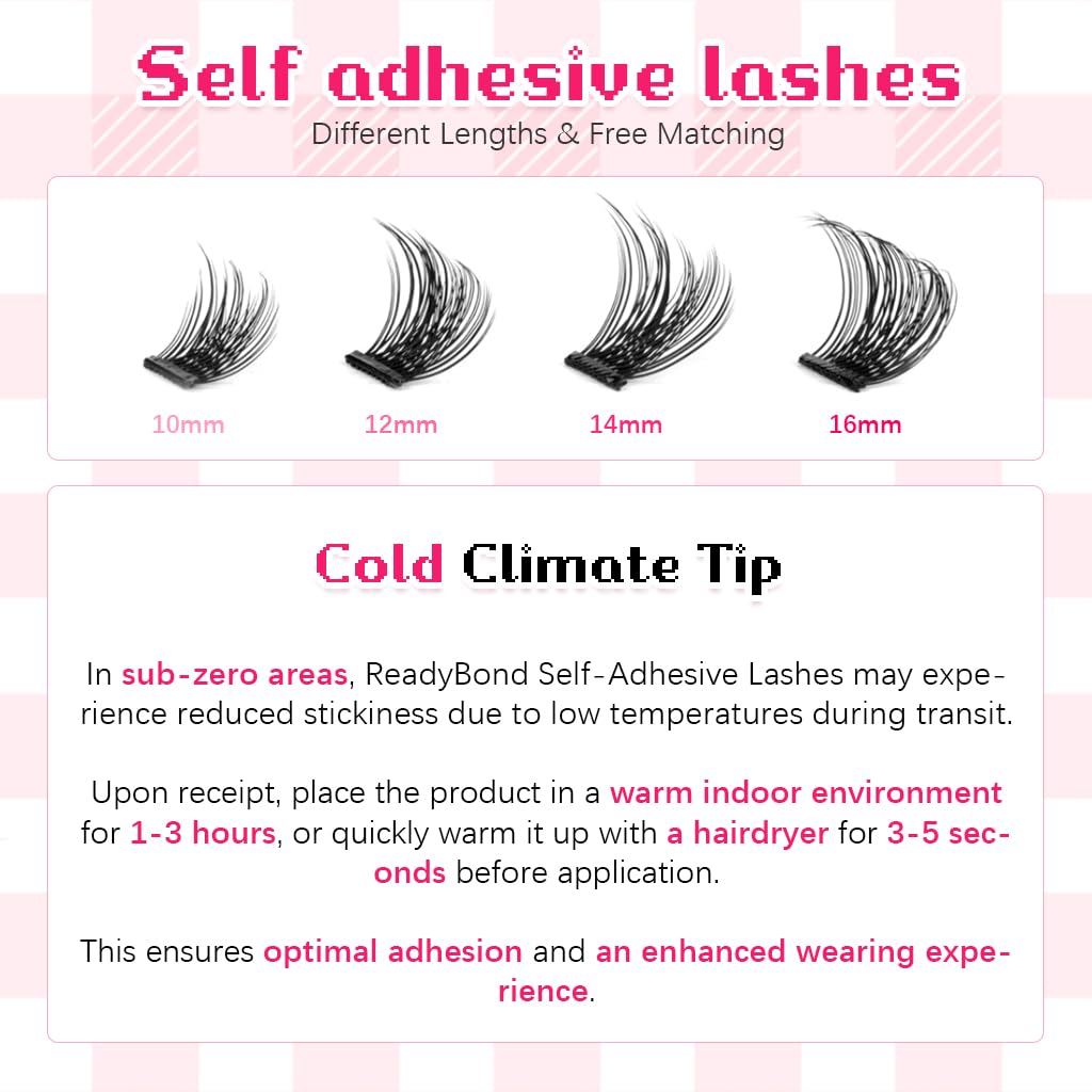 MAYCREATE 36Pcs Eyelash Clusters with Tweezer Self Adhesive Fluffy Eye Lash Clusters Party Look Press & Go Cluster Lashes No Glue Needed DIY Lash Extensions Curl Natural Pre-glued Strip Lashes