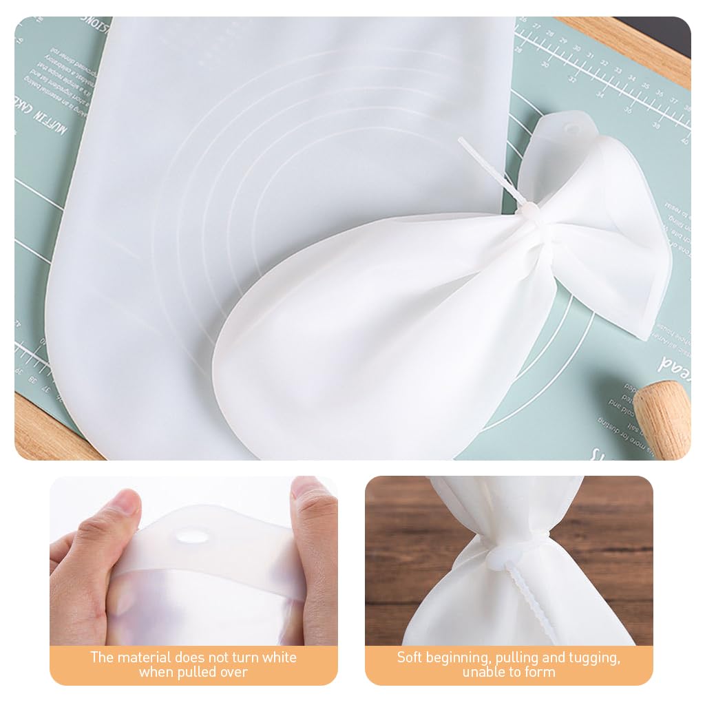 HASTHIP Silicone Kneading Bag for Baking Reusable Silicone Kitchen Cooler Bag, BPA Free Silicone Flour Mixing Kneading Bag Suitable for Bread, Pastry, Pizza and Tortilla