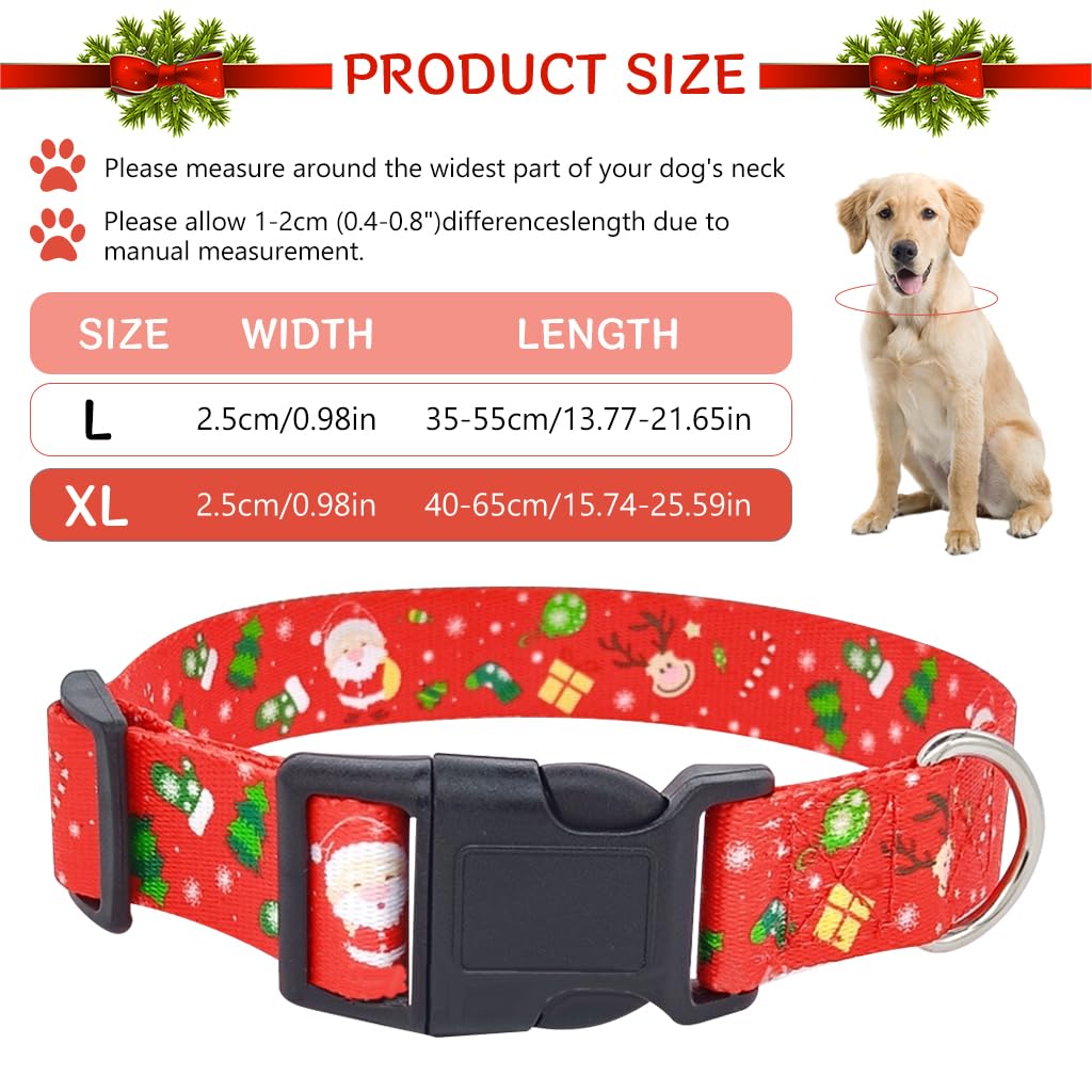 Qpets Christmas Dog Collar, XL