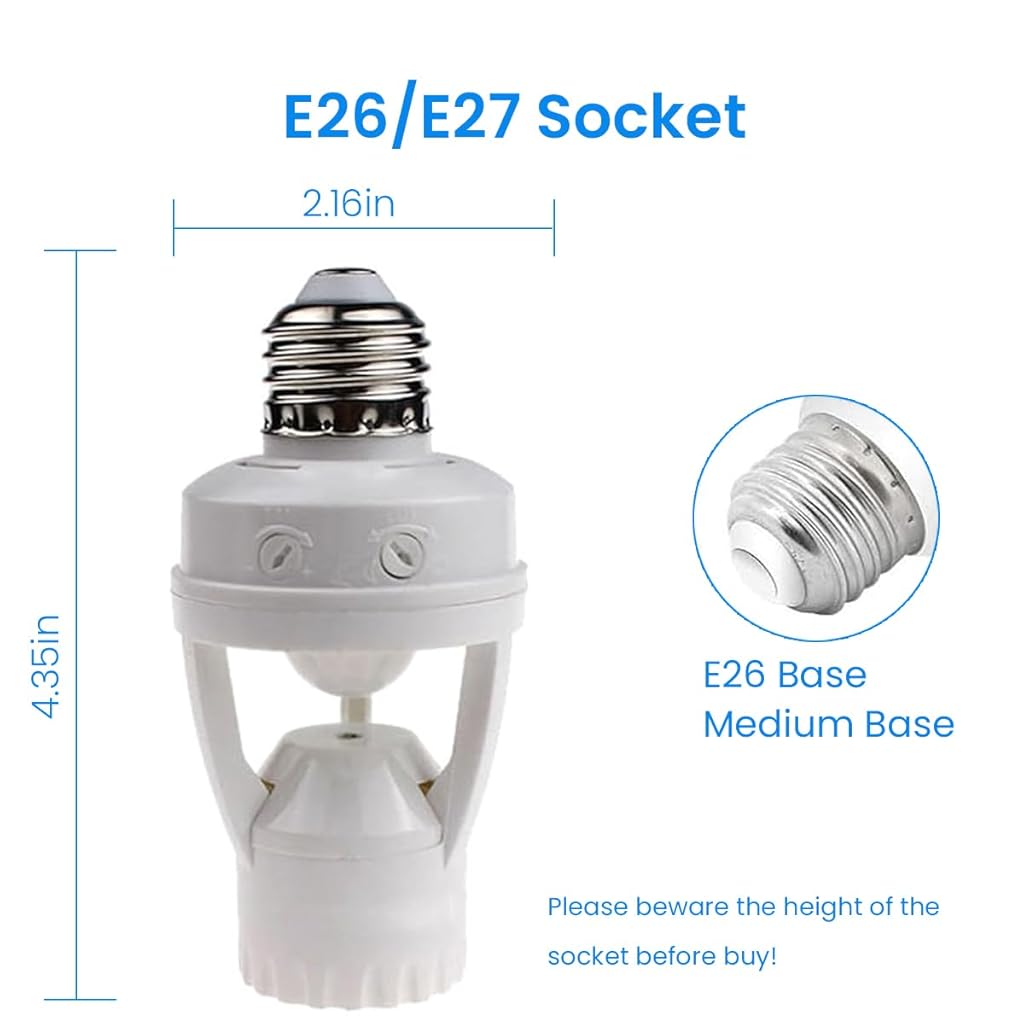 Serplex Auto On/Off Motion Sensor Bulb Sockets Energy Efficient Motion Sensor Light Socket