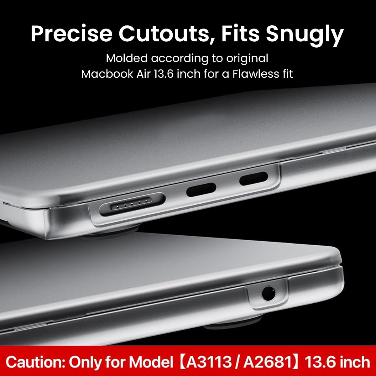 HASTHIP Laptop Case MacBook Transparent Laptop Case Fashion Cover Transparent Laptop Case Cover Compatible with MacBook Air M2 M2 2022 Air13 A2681/A3113