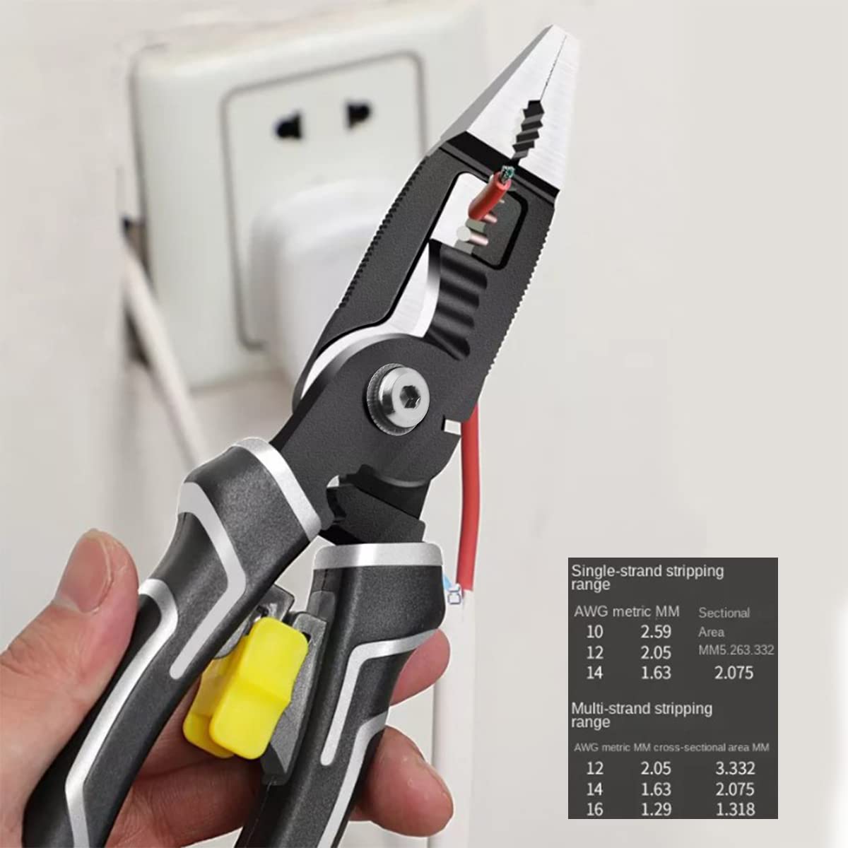 ZIBUYU 7-in-1 Wire Stripper, Wire Stripping Tool, Wire Cutter Stripping Tool for Electric Cable Stripping Cutting and Crimping, Green