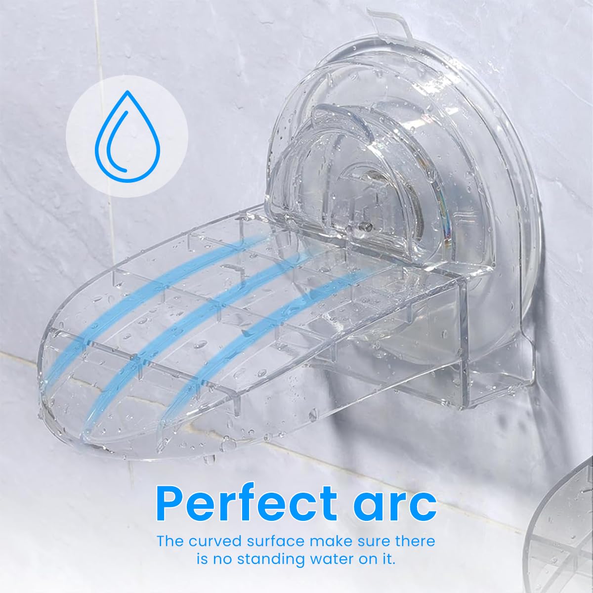 HASTHIP Transparent Shower Foot Rest with Strong Suction Cup, Wall-Mounted Foot Pedal for Shaving & Showering, Bathroom Showering Accessories
