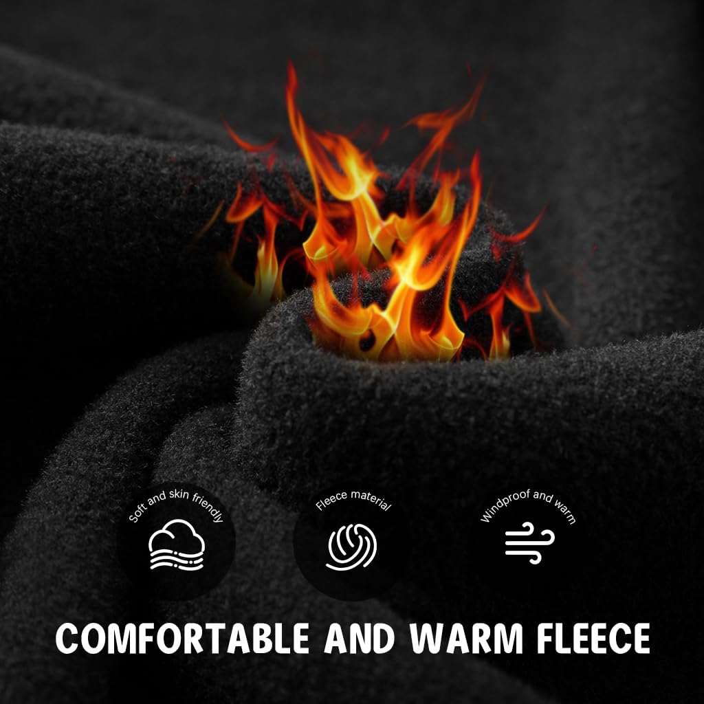 Venzina Balaclava for Men, Winter Face Mask Hat for Women, Windproof Thermal Winter Hat Ski Mask, Fashion Outdoor Warm Fleece Balaclava with Strawstring for Motorcycle Bike Cycling Neck Warmer