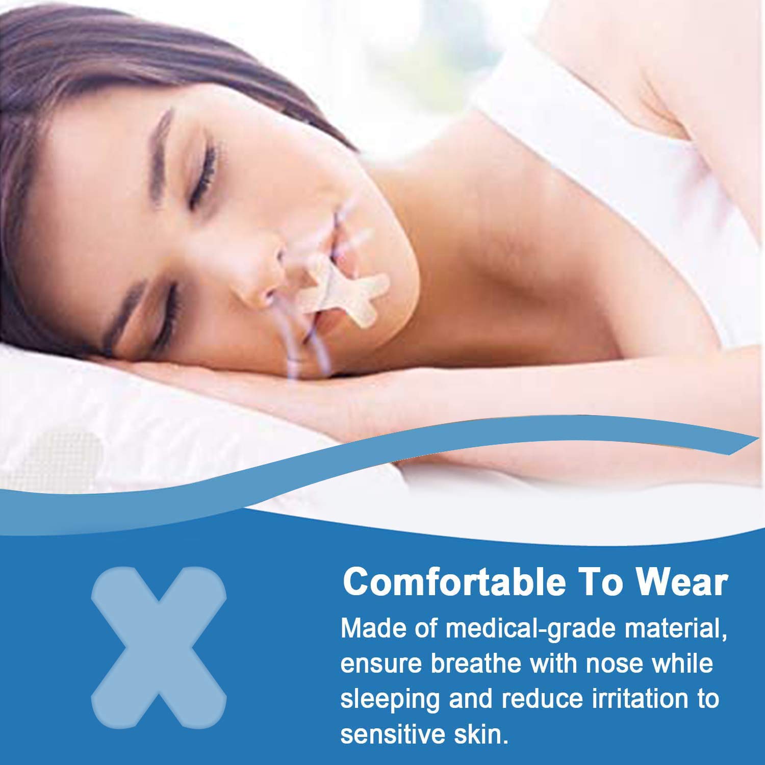 HANNEA 30Pcs Sleep Strips,Anti Snoring Devices Advanced Gentle Mouth Tape for Sleeping Snoring Reduction Mouth Tape for Better Nose Breathing Sleep Aids Strips