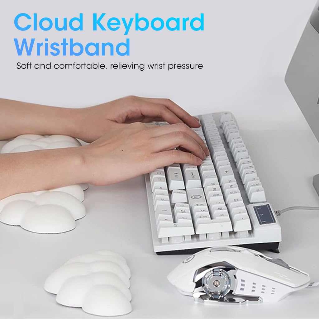 Verilux Desktop Computer Typing Wrist Rest Combo Keyboard Wrist Rest Fatigue Relief Arm Rest for Typing Non-Slip Base Wrist Rest Ergonomic Design Memory Foam PU Wrist for Typing, Gaming, 2pcs