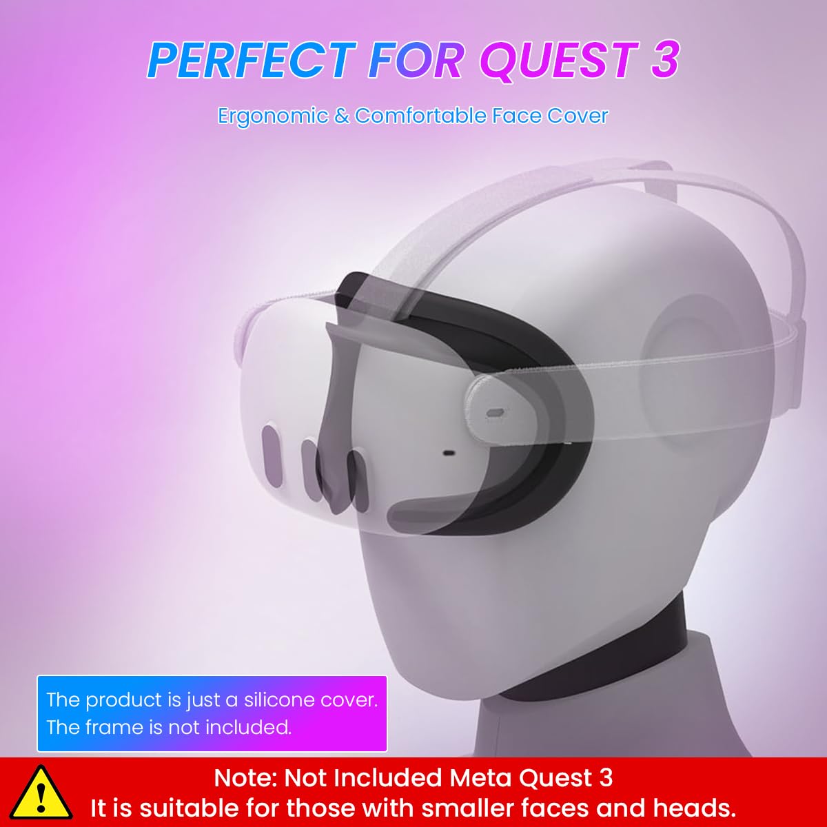 ZORBES VR Face Pad for Meta Quest 3 Skin-Friendly Silicone Face Pad Reuseable Meta Quest 3 Face Cushion Pad for Quest 3 Headset