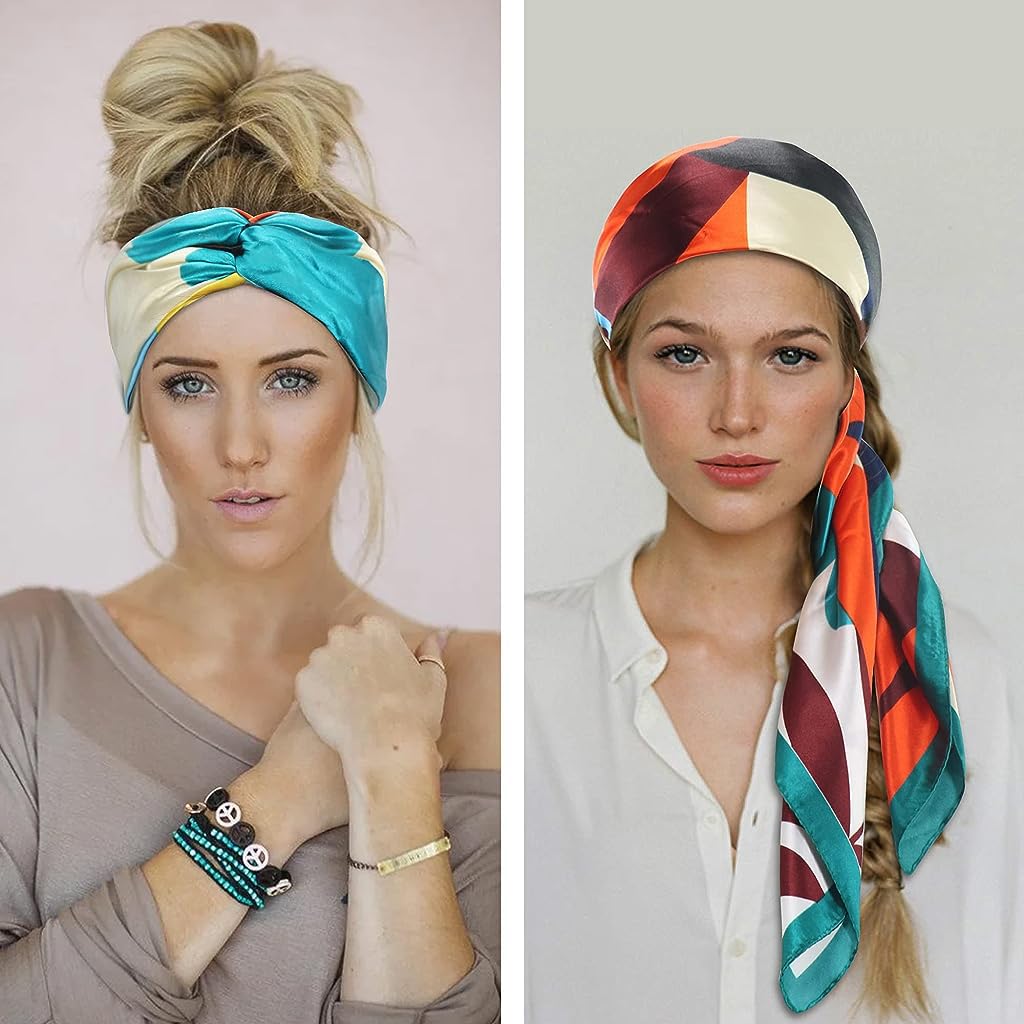 PALAY Satin Scarf for Women Stylish Silk Like Polyester Head Scarf 35