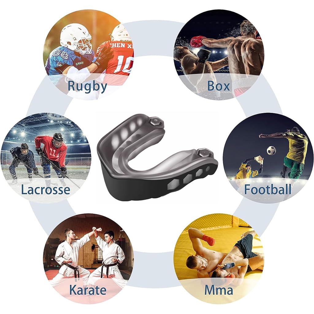 Optifit Mouth Guard for Boxing for Adult Teen Use, High-density EVA Moulded Sports Mouth Guard for Football, Lacrosse, Basketball, All Sports, Gel Teeth Guard, One Size for All