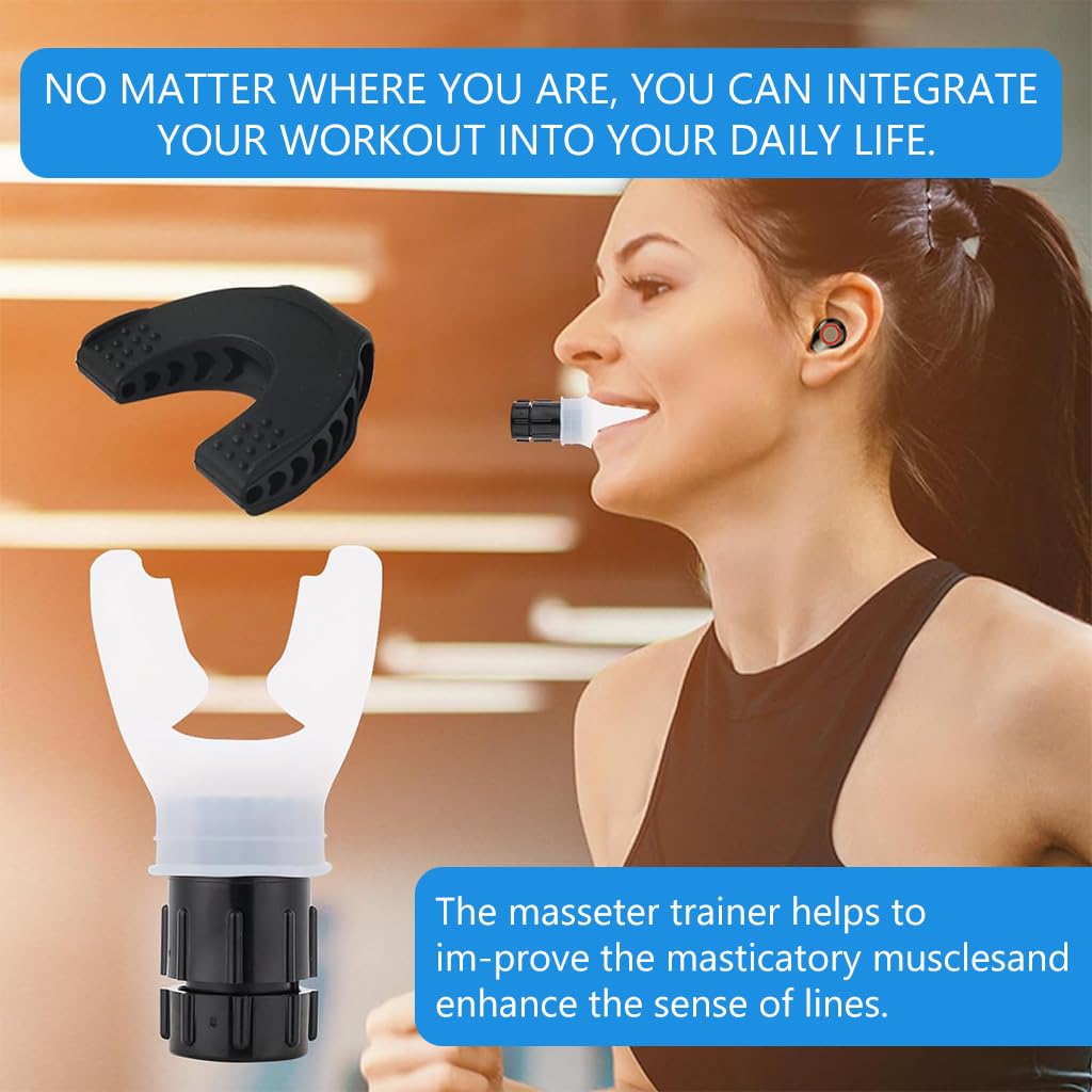 Proberos Respiratory Trainer & Jawline Exerciser Inhale /Exhale Respiratory Trainer with Adjustable Resistance Silicone Jawline Exerciser Fitness Respiratory Trainer Lung Trainer Breathing Training