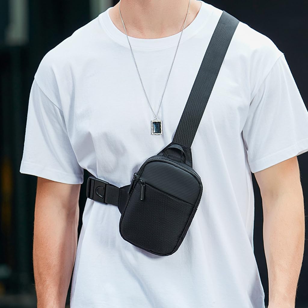 GUSTAVE Mini Sling Bag for Men And Women, Small Crossbody Bags for Men Oxford Cloth Waterproof Lightweight Side Bag for Outdoors Traveling Casual (5.1