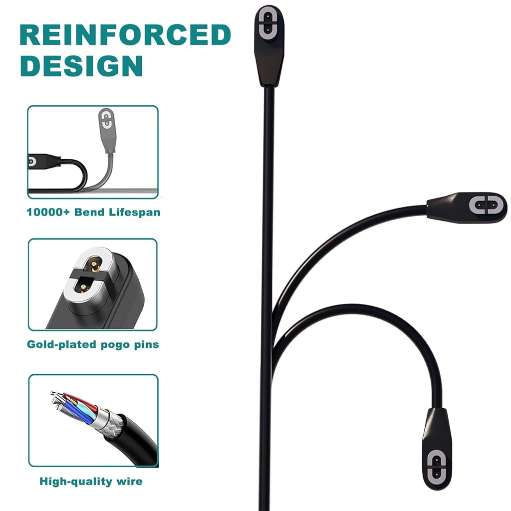 Verilux Magnetic Charging Cable for Shokz Headphones Magnetic Charger Cord Perfectly Compatible with Aftershokz, Shokz OpenRun Pro, OpenRun, OpenRun Mini, OpenComm Bone Conduction Headphones