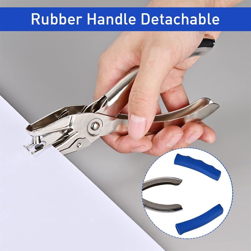 Supvox Single Hole Punch Paper Punch 1/4'' Paper Hole Puncher Rubberized Handle Small Hole Puncher for Inserting Papers into Binders, Scrapbooking, Fastening Pages