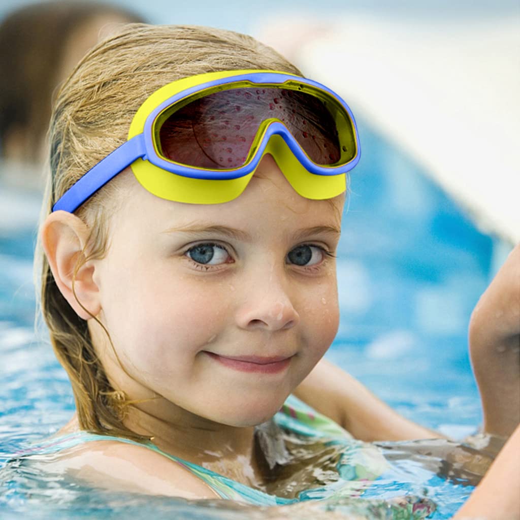 Proberos Big Frame Swimming Goggles Leakproof Swimming Goggles for Children Kids Swim Goggles with Anti Fog and UV Protection for Boys Girls for Age 2-16(Blue)