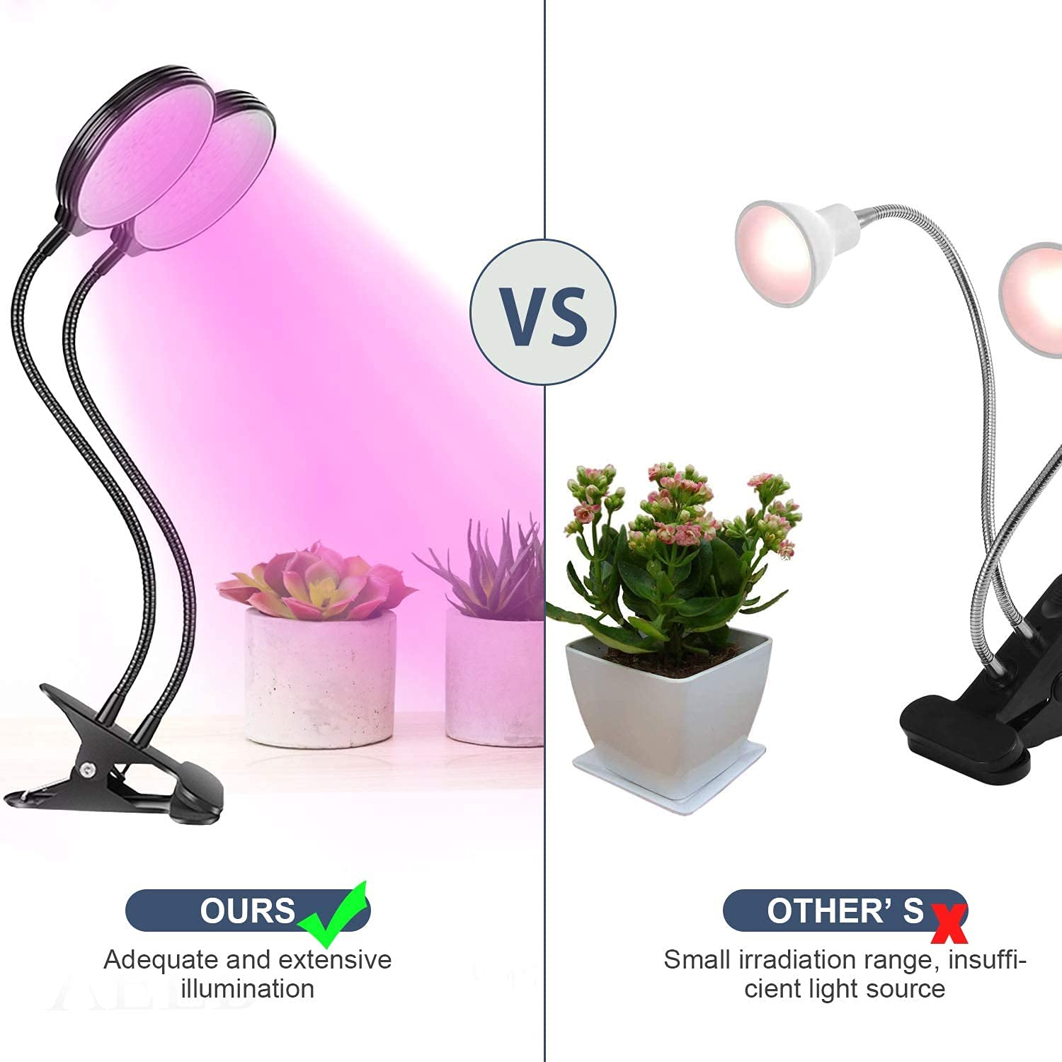 HASTHIP Led Grow Light for Indoor Plant with 5 Gear Adjustable,USB Rechargable Remote Control Plant Grow Lights,Led Grow Light Bulb Can 360° Adjustment for Living Office(1 Head)