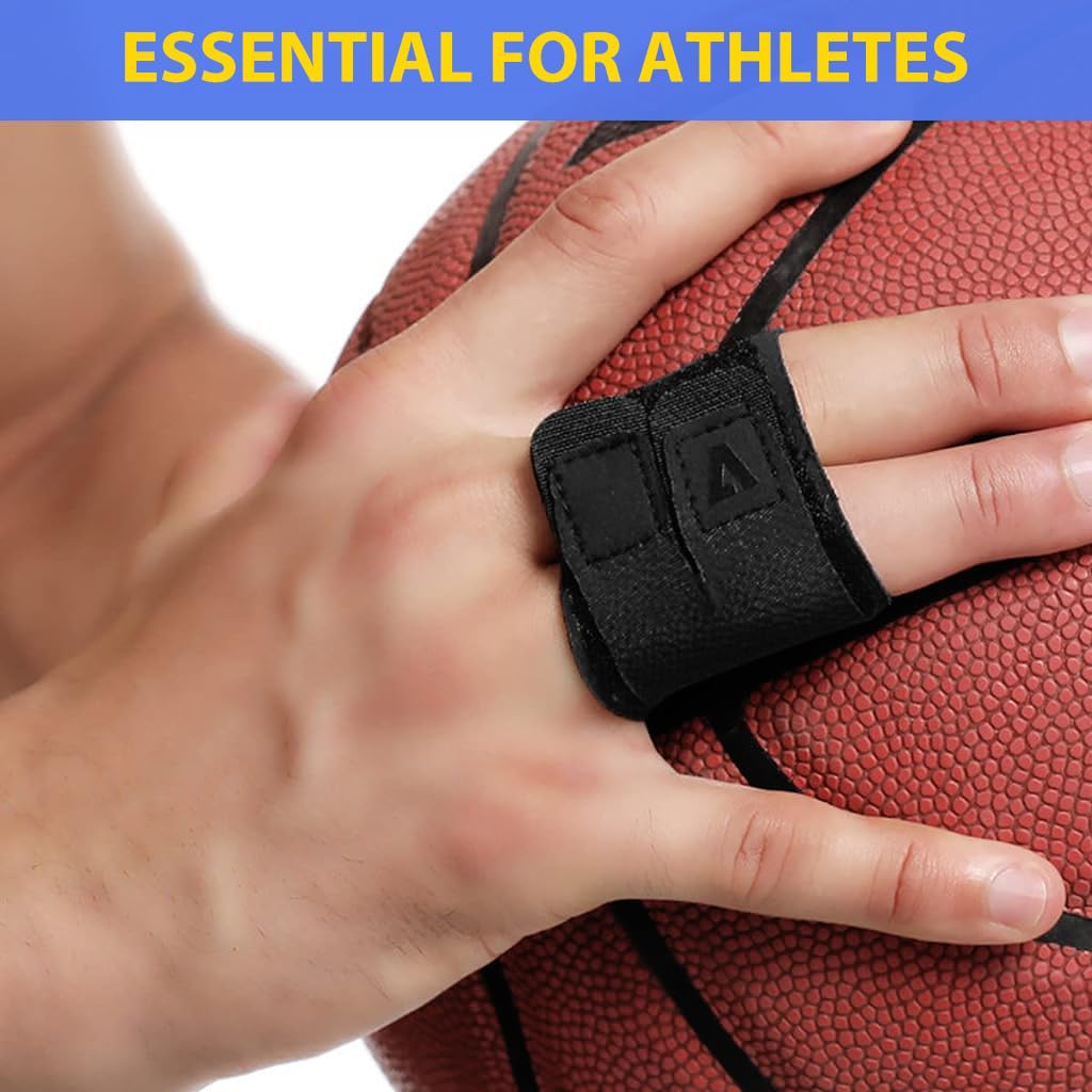 Proberos Compression Band for Finger Dual Finger Finger Compression Sleeve Support Band Finger Guards Compression Band Brace Wraps for Basketball Player Volleyball Player, Athletes, Size L