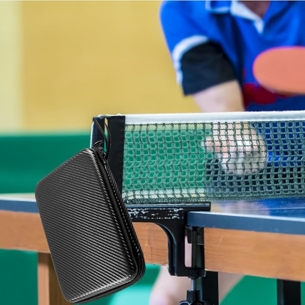 Proberos Table Tennis Paddle Case EVA Waterproof Zipper Pouch for Ping Pong Rackets and Balls Table Tennis Paddle Carry Bag with Hand Strap Travel Table Tennis Paddle Carry Bag, 29x19.5x5cm