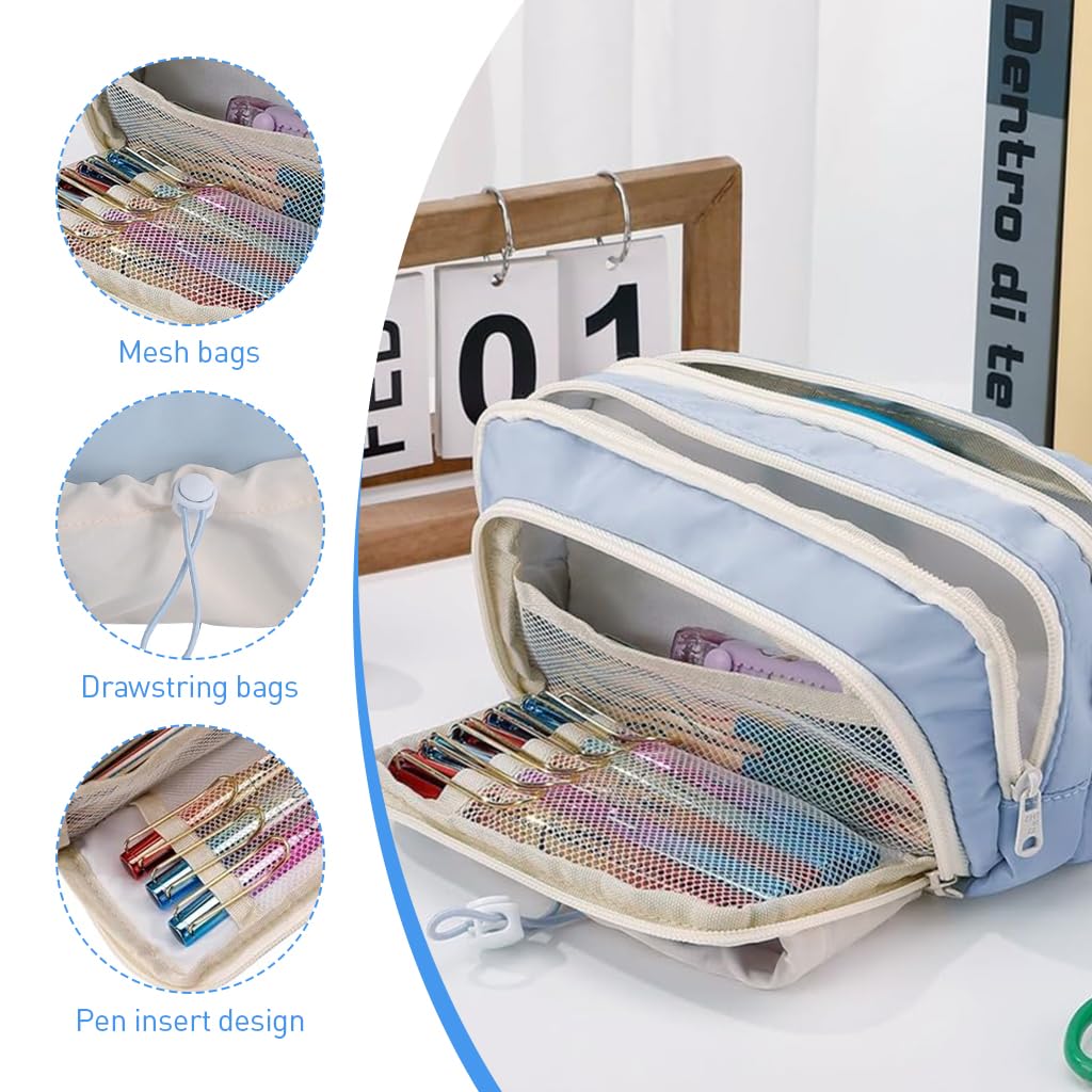 ZIBUYU® Large Capacity Pencil Case, Pen Bags Pencil Pouch Organizer for Office College School