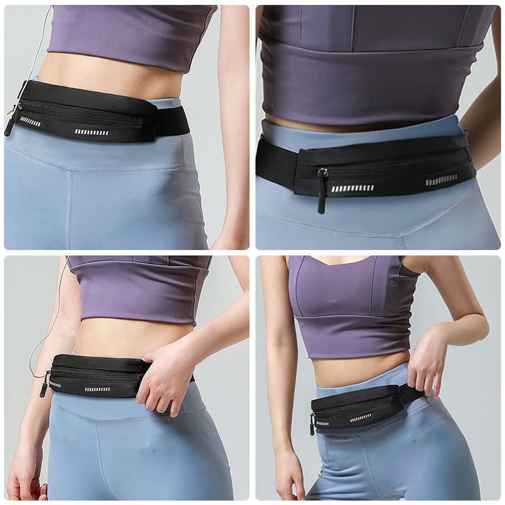 Optifit Reflective Waist Bag with Cup Holder - Waterproof Belt Bag for Men & Women, Ideal for Running, Workouts, Travel, Fits Phones Up to 7