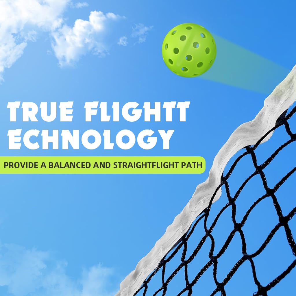 Proberos 6Pcs Outdoor Pickleball Balls 74mm Diameter Pickleball Balls Hard PE 40-Hole Pickleball Balls High Elasticity Outdoor Pickleball Balls