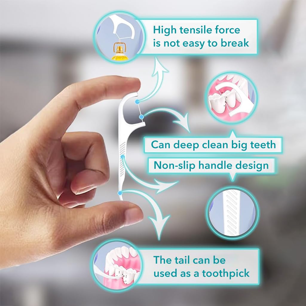 HANNEA 324pcs Dental Picks Teeth Cleaning Picks Dental-Floss Oral Hygiene Dual Head Dental-Floss Disposable Travel Dental-Floss