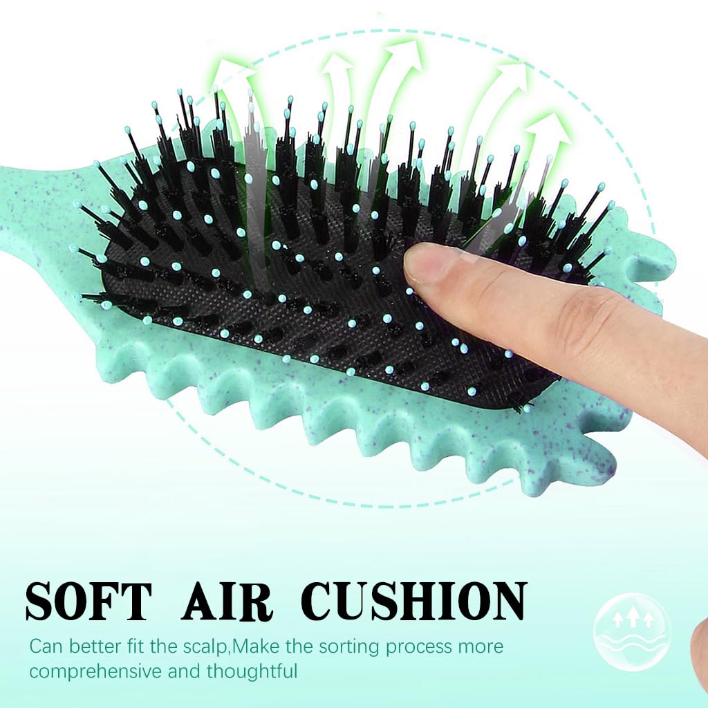 MAYCREATE Hair Brush for Women, Paddle Hair Comb for Women Girls, Curl Defining Styling Brush, Nylon Bristles Massage Brush Air Cushion Comb for Home or Salon Combing and Shaping