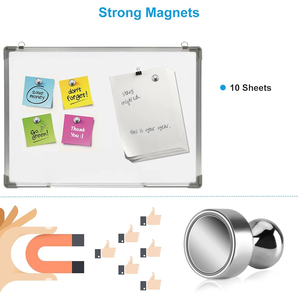 HASTHIP® 24Pcs Mini Fridge Neodymium Magnets with a Storage Box, Cone Handle for Kitchen, Board, Whiteboard, Noticeboard and Office, (12×16mm)