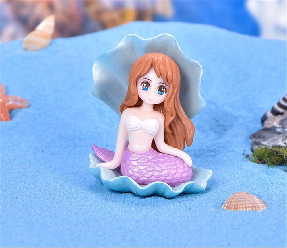 PATPAT Cake Toppers, Mini Cute DIY Ornaments Miniature Mermaid Doll Figurines for Fairy Garden, Terrarium, Dollhouse, Moss Landscape Decorations ( 4 Pieces) Beige