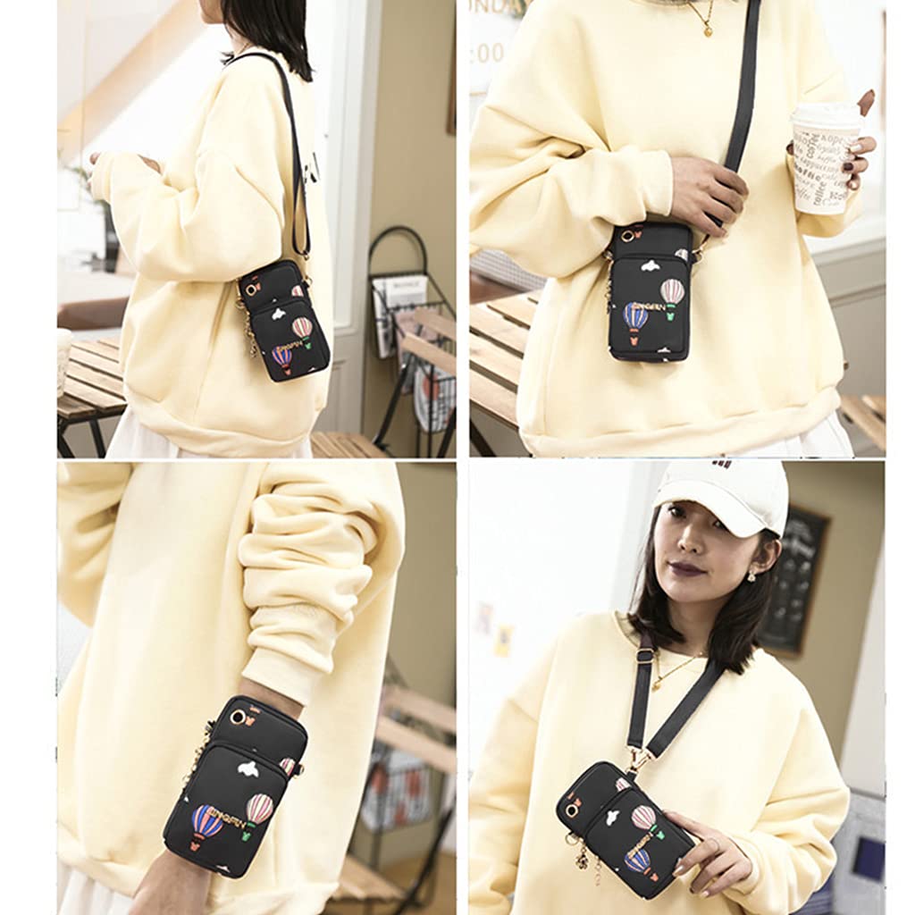 PALAY Small Cross Body Bag, Multifunction 3 Layer Mini Crossbody Shoulder Bag Phone Purse Armband with Headphone Port for Teens Girls Ladies Women (Multi-color)