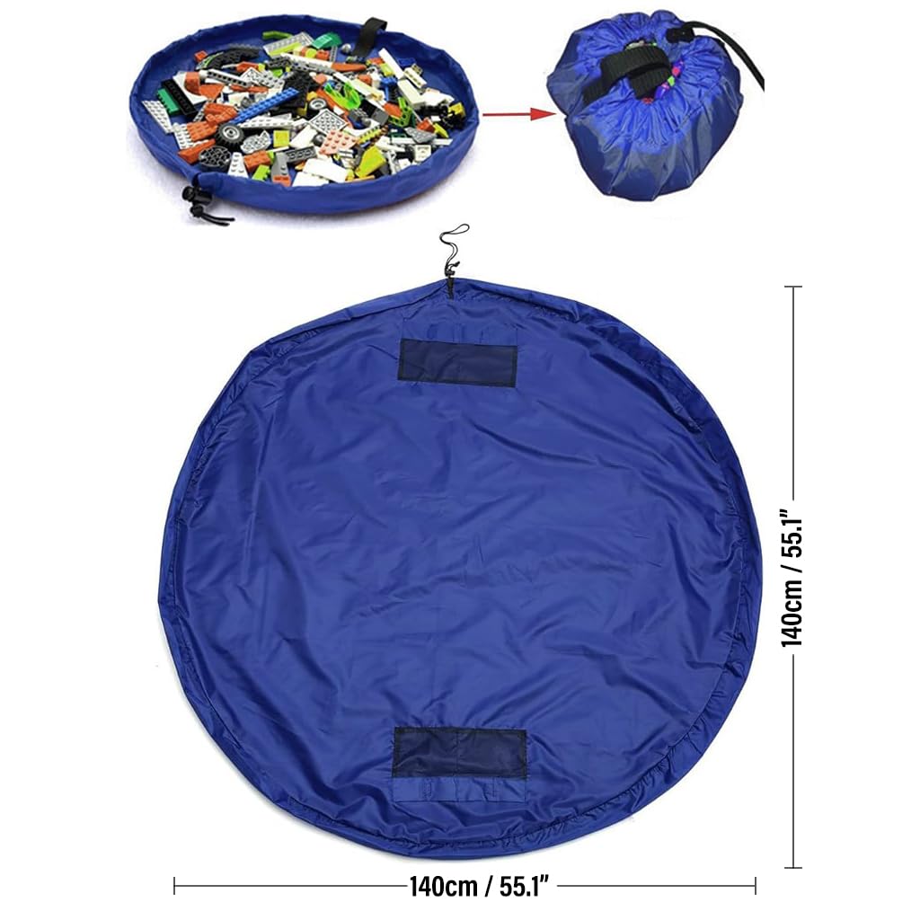 PATPAT Toy Quick Storage Bag 2 in1 Play Mat,Foldable Toy Bag Mat for Kids Storage, Quickly Clean Up Kid Toys for Indoor or Outdoor, Toys Organizer Storage Drawstring Bag Play Mat 150cm(Without Toys)