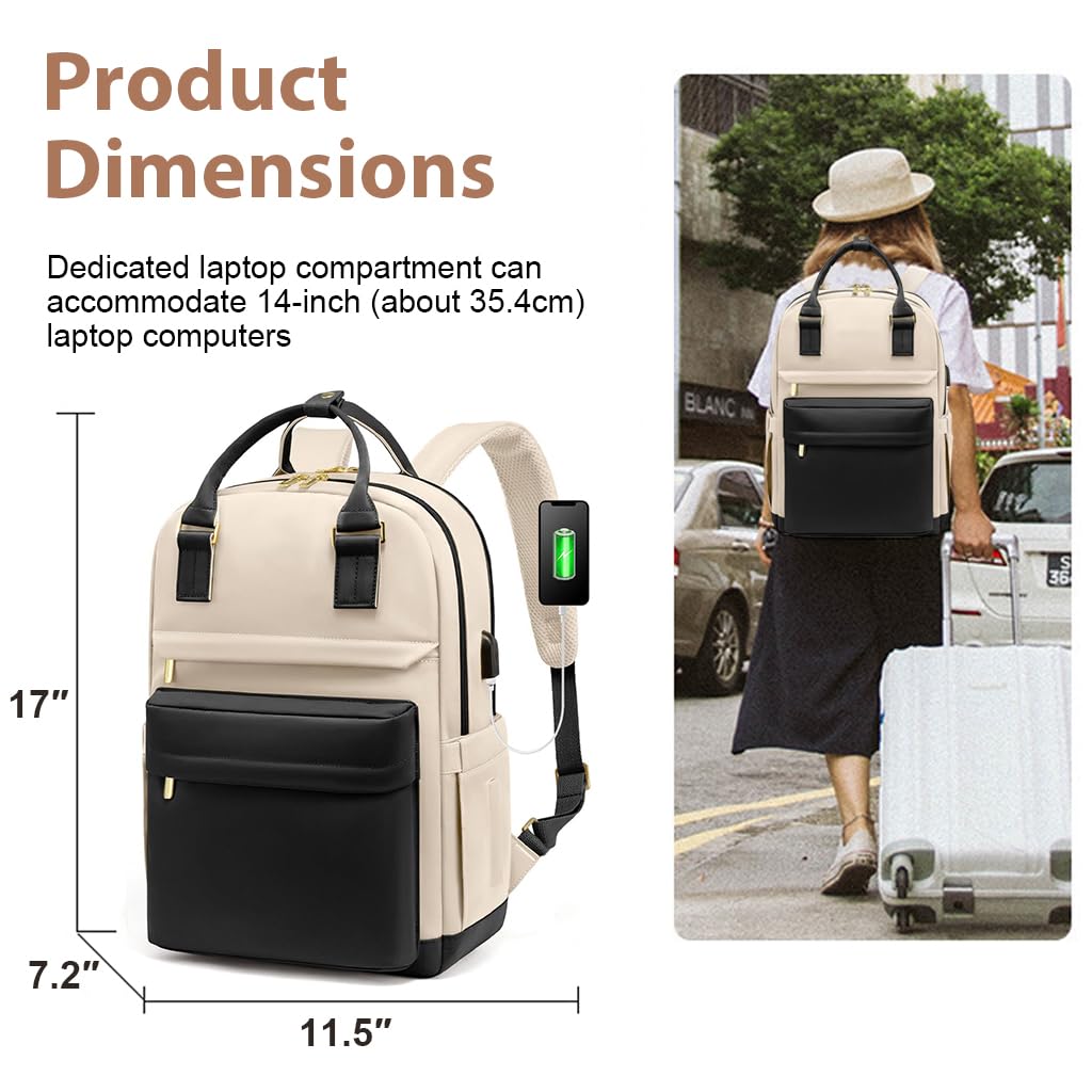PALAY Laptop Backpack for Women 15.6 Inches Oxford Cloth Laptop Backpack with Handle Travel Backpack Burden Relief Backpack School Backpack Fashion Contrast Color Backpack for Office, School, Travel