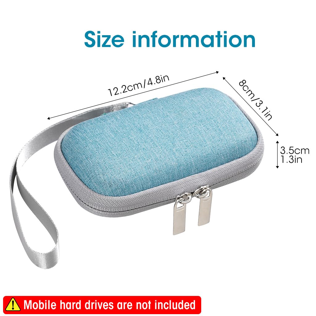 Verilux Carrying Case for SSD, Storage Bag for SanDisk 500GB 1TB 2TB 4TB Portable SSD SDSSDE61/ SDSSDE60, Storage Case for Solid State Drive EVA Waterproof Storage SSD Travel Bag, No SSD Included