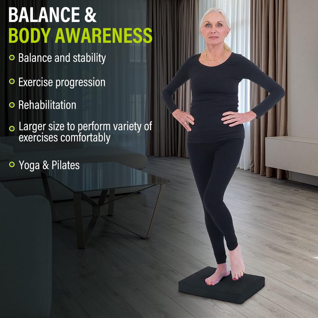 Proberos Balance Pad, High Resilience TPE 6cm Thickness Knee Pad Plank Elbow Pad, Exercise Balance Pad Non-Slip Cushioned Foam Mat Knee Pad for Fitness and Stability Training, Yoga (40x50cm
