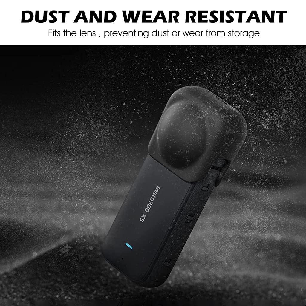 ZORBES Insta360 X3 Camera Lens Cap, Silicone Lens Cover for Insta360 X3 Camera, Lens Protector Dust Proof Anti-Scratch Protective Cover for Insta360 X3 Sports Action Camera
