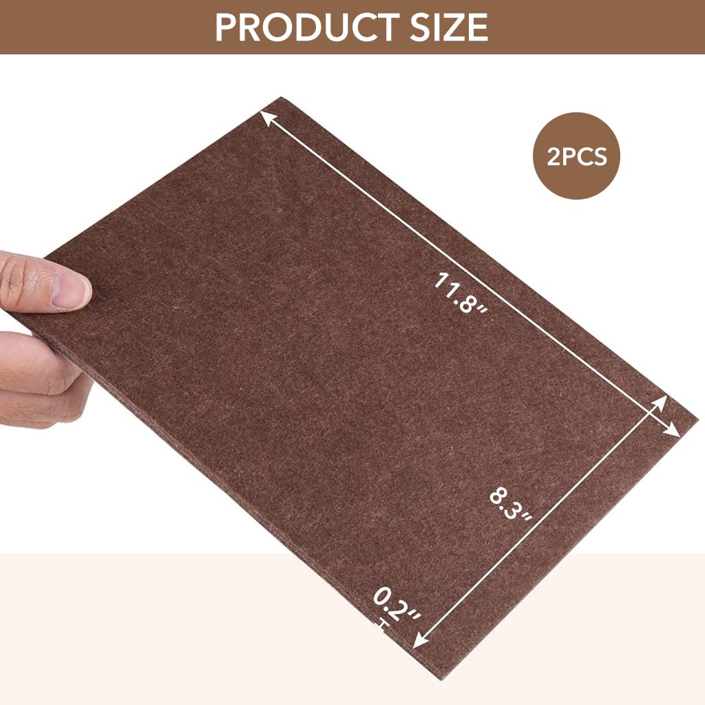 HASTHIP 2Pcs Furniture Pads 21x30cm Non-adhesive Square Felt Furniture Pads Thicken Noise Reduction Floor Protector Customized Cuttable Felt Furniture Pads with Double-side Adhesive Sticker
