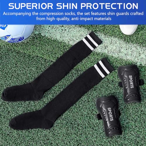 Proberos® Soccer Shin Guards and Socks for Toddler Kids Youth Lightweight Pads Protective Gear for 5-10 Years Old Children 2 PCS