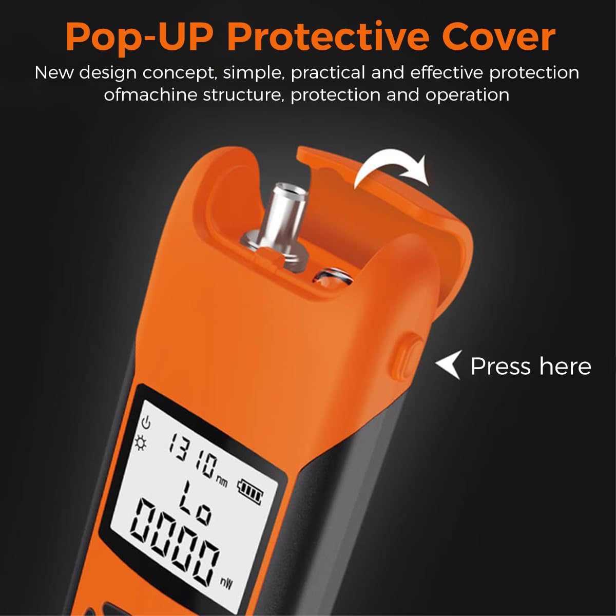 Serplex Fiber Optic Power Meter -50~+26dBm Fiber Light Meter with Inbuilt LED Flashlight, USB Rechargeable 7-Wavelength LED Light Meter, SC/FC/ST Compatible, For Accurate Fiber Testing