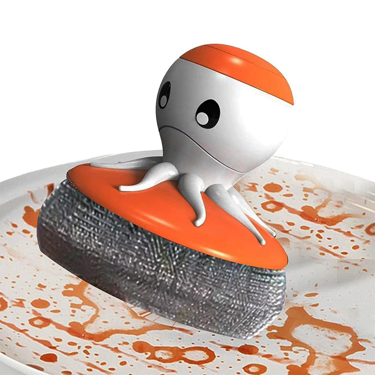 HASTHIP Cute Octopus Stainless Steel Cleaning Scrubber Brush, Kitchen Dish Washing Brush Set, Dish Scrubber dishwashing Brush