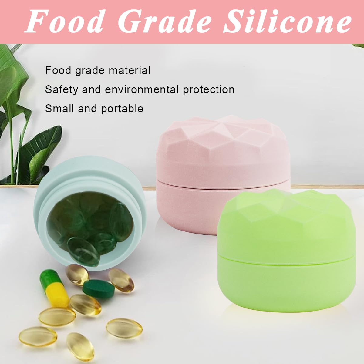 MAYCREATE 3pcs Silicone Cream Jars for Travel 20ml Cream Dispenser Refill Travel Bottles for Toiletries, Leakproof Small Travel Containers for Face Body Hand Cream, Shampoo, Powder